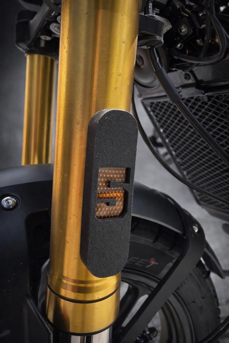 Pair of fork reflector covers designed specifically for Triumph Scrambler 400 X.