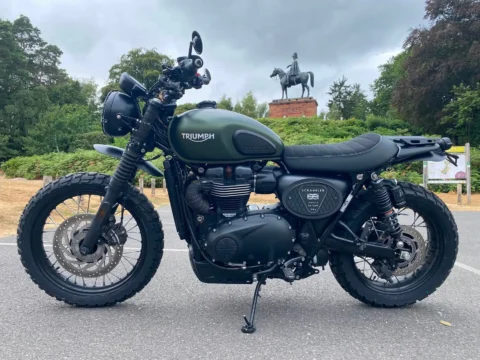 Green Triumph Scrambler 900 side profile